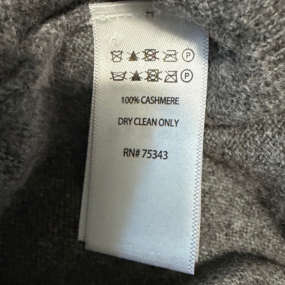 NWT Christian Lacroix Cashmere Quarter Zip Sweater Mens Medium Grey Fall Luxury - Picture 8 of 8